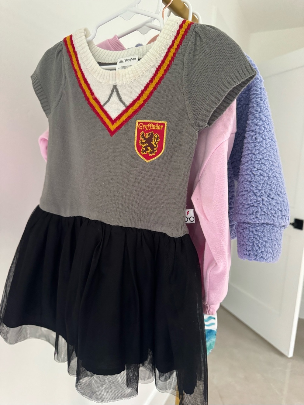 Gray & Black Knit Dress for Kids